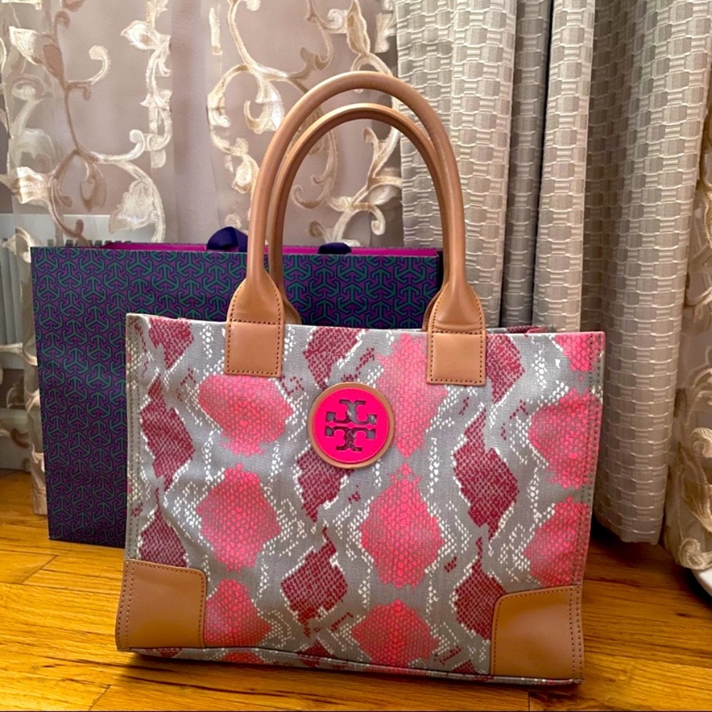 Tory Burch Mini Ella Snakeskin Print Bag!